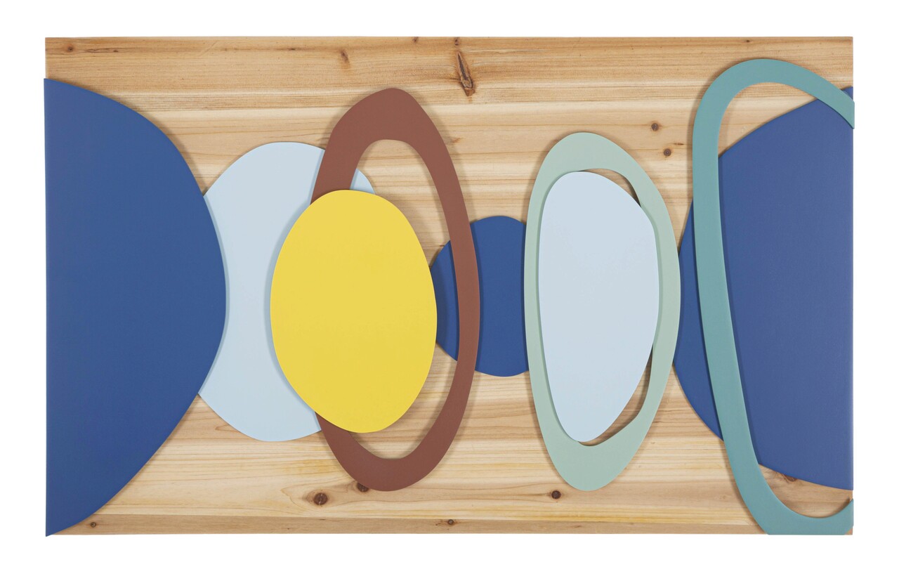 Decoratiune de perete Wood Color, Mauro Ferretti, 80x50 cm, fier/lemn de brad, multicolor - imagine 7